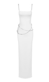 Chain Detail Maxi Dress White