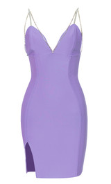 Crystal Straps Bustier Dress Purple
