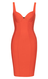 Bustier Detail Dress Orange