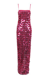 Big Sequin Maxi Dress Hot Pink
