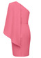 Cape One Shoulder Pleated Dress Pink