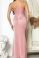 Ruched Detail Maxi Velvet Dress Pink