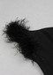 Feather One Shoulder Mermaid Maxi Dress Black
