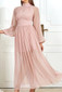 Long Sleeve A Line Maxi Dress Pink