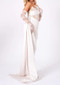 Strapless Lace Corset Draped Maxi Dress White