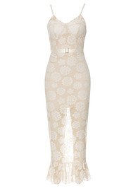 Floral Crochet Maxi Dress Ivory