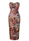 Strapless Floral Sequined Maxi Dress