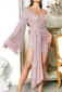 Feather Long Sleeve Sequin Dress Pink
