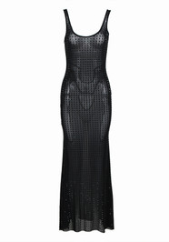 Embelllished Backless Maxi Dress Black