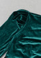 Puff Long Sleeve Lace Insert Midi Velvet Dress Green