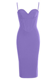Structured Bustier Midi Dress Purple