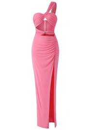One Shoulder Maxi Dress Pink