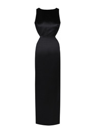 Backless Maxi Silk Dress Black