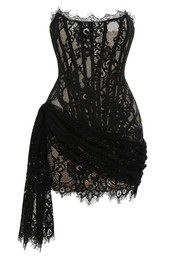 Strapless Lace Corset Dress Black