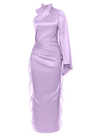 One Sleeve Ruffle Detail Maxi Dress Purple