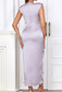 Draped Midi Silk Dress Lavender