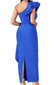 One Shoulder Ruffle Maxi Dress Blue