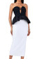 Strapless Peplum Midi Dress Black White