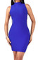 Crystal Tassel Backless Dress Blue