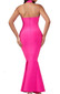 Halter Mermaid Maxi Dress Hot Pink