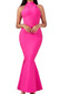Halter Mermaid Maxi Dress Hot Pink