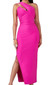 One Shoulder Maxi Dress Hot Pink
