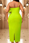 One Shoulder Draped Midi Dress Green