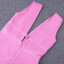 Ribbed Plunge V Neck Midi Bandage Dress Pink