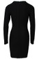 Long Sleeve Embellished Panel Dress Black