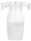 Bardot Draped Satin Dress White