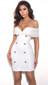 Draped Bardot Dress White