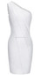 One Shoulder Ruffle Detail Dress White