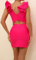 Ruffle Detail Dress Hot Pink