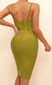 Draped Bustier Structured Dress Green