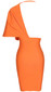 Asymmetric Plunge V Neck Dress Orange