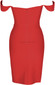 The Shoulder Bustier Draped Dress Red
