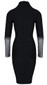 Long Sleeve Embellished Panel Midi Dress Black