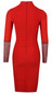 Long Sleeve Embellished Panel Midi Dress Red