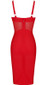 Structured Mesh Midi Dress Red