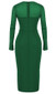 Long Sleeve Corset Midi Dress Green