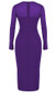 Long Sleeve Corset Midi Dress Purple