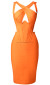 Halter Corset Midi Dress Orange