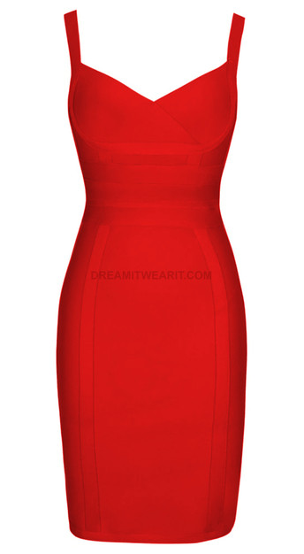 Cross Over Detail Bandage Dress Red - Luxe Structured Dresses and Luxe ...