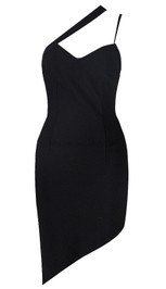 Asymmetric Strap Dress Black