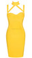Halter Choker Bustier Midi Dress Yellow