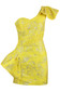Ruffle One Sleeve Corset Dress Yellow
