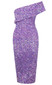 Sequin Off Shoulder Midi Dress Purple