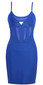 Mesh Insert Structured Dress Blue - Chloe Kardashian