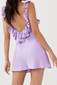 Ruffle Detail Backless Dress Lavender
