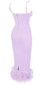 Feather Detail Midi Dress Lavender